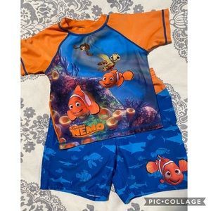 Nemo swim trunks and rash guard